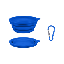 Bol pliable pour chien bleu, 350 ml, compact, pratique pour les voyages, facile à transporter et nettoyer.