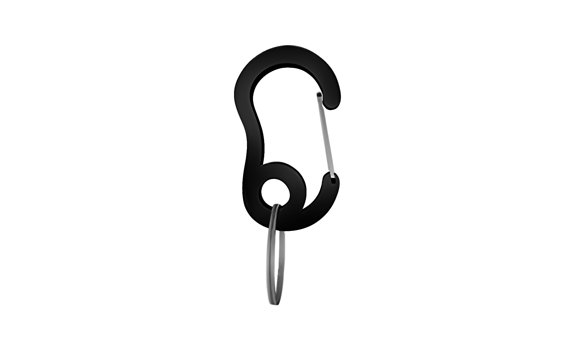 Mousqueton Luxe Mousqueton noir robuste avec anneau, 13x22mm, conçu pour fixer solidement médailles ou accessoires aux colliers.