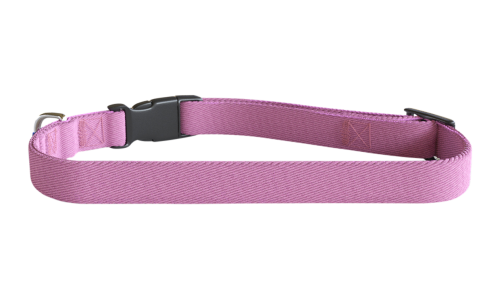 Collier chien brodé rose, 30-46 cm x 1,5 cm, nylon léger, personnalisable avec nom et détails du chien.