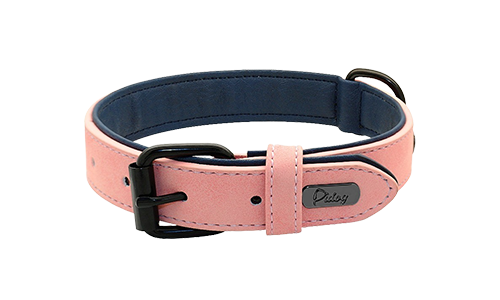 Luxueux Collier pour Chien en Velours Collier chien en velours rose clair luxe, longueur 35-37 cm, avec boucle métallique noire et D-ring pour laisse.