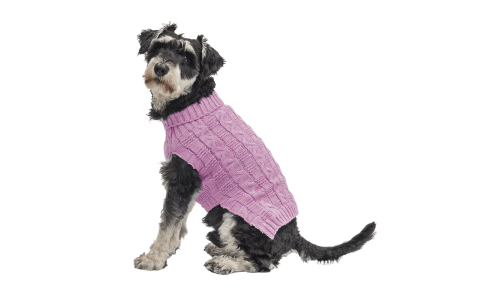 Pull en coton chaud rose pour chien, motif torsadé, protection supplémentaire, garde les chiens au chaud par temps froid.