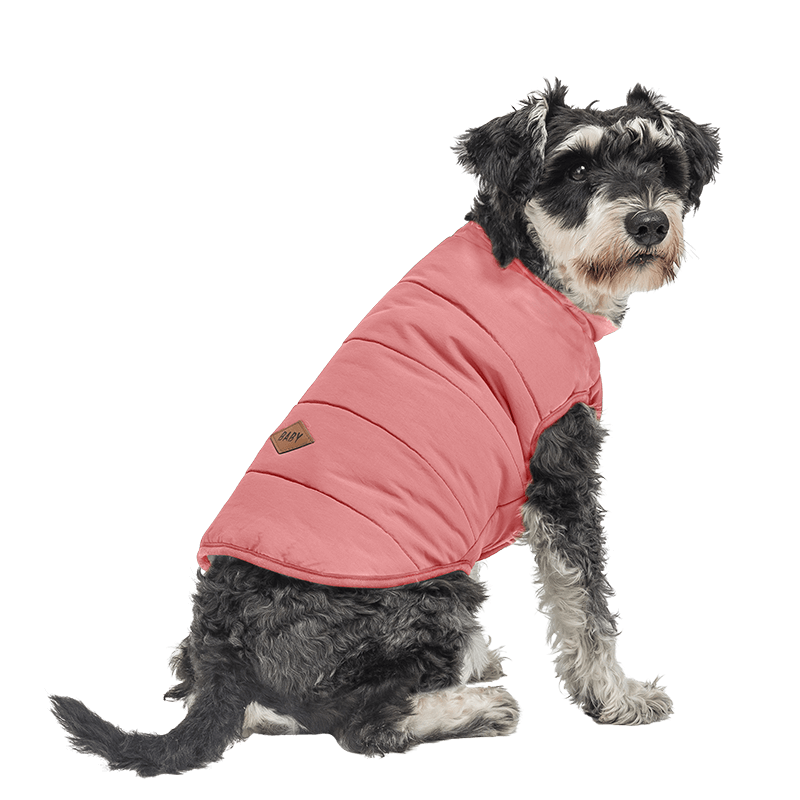Manteau Coupe-Vent d'Hiver pour Chien Gilet d'hiver rose coupe-vent pour chien, ajustement confortable, conçu pour la chaleur et la protection.