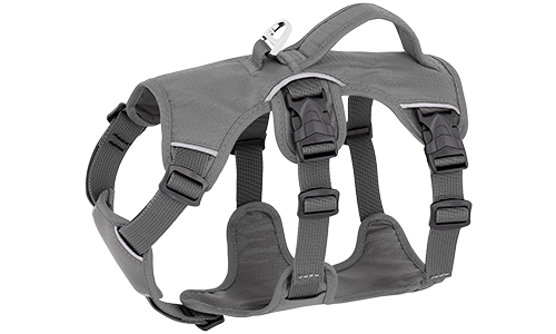 Harnais Réfléchissant Imperméable pour Chien Harnais gris étanche pour chien avec sangles ajustables, adapté à différents chiens, avec anneau argenté robuste.