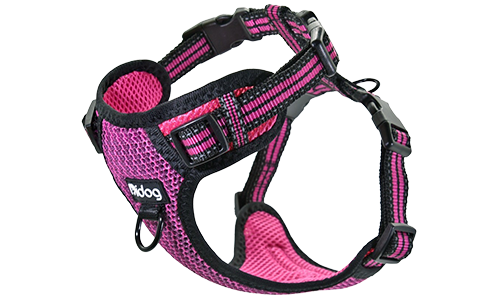 Harnais pour Chien Nylon Harnais rose en nylon respirant pour chien, avec boucle et sangles ajustables, ajustement parfait, durable.