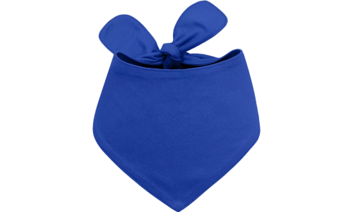 Bandana pour chien en coton bleu personnalisé avec un nœud, facile à laver, personnalisable avec un nom brodé.
