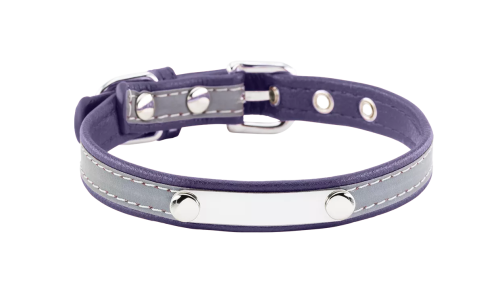 Collier chien réfléchissant rouge avec plaque ID intégrée, 37-47 cm x 2,5 cm, personnalisable avec nom gravé.
