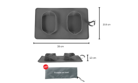 Gamelle de Voyage Pliable pour Chien - 1 200 ml tapis alimentaire double pliable Gamelle de Voyage Pliable pour Chien - 1 200 ml tapis alimentaire double pliable