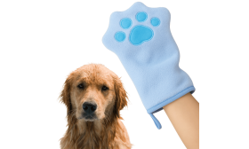 Serviette Microfibre pour Chien et Chat – Gant de Séchage Doux et Absorbant pour le Bain