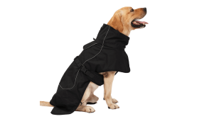 Manteau imperméable réfléchissant pour chien avec doublure en polaire chaude