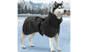 Manteau imperméable réfléchissant pour chien avec doublure en polaire chaude