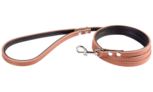 Laisse chien en cuir marron, 1,5 m, taille petite, couture solide, fermoir durable, intérieur rembourré en cuir véritable.