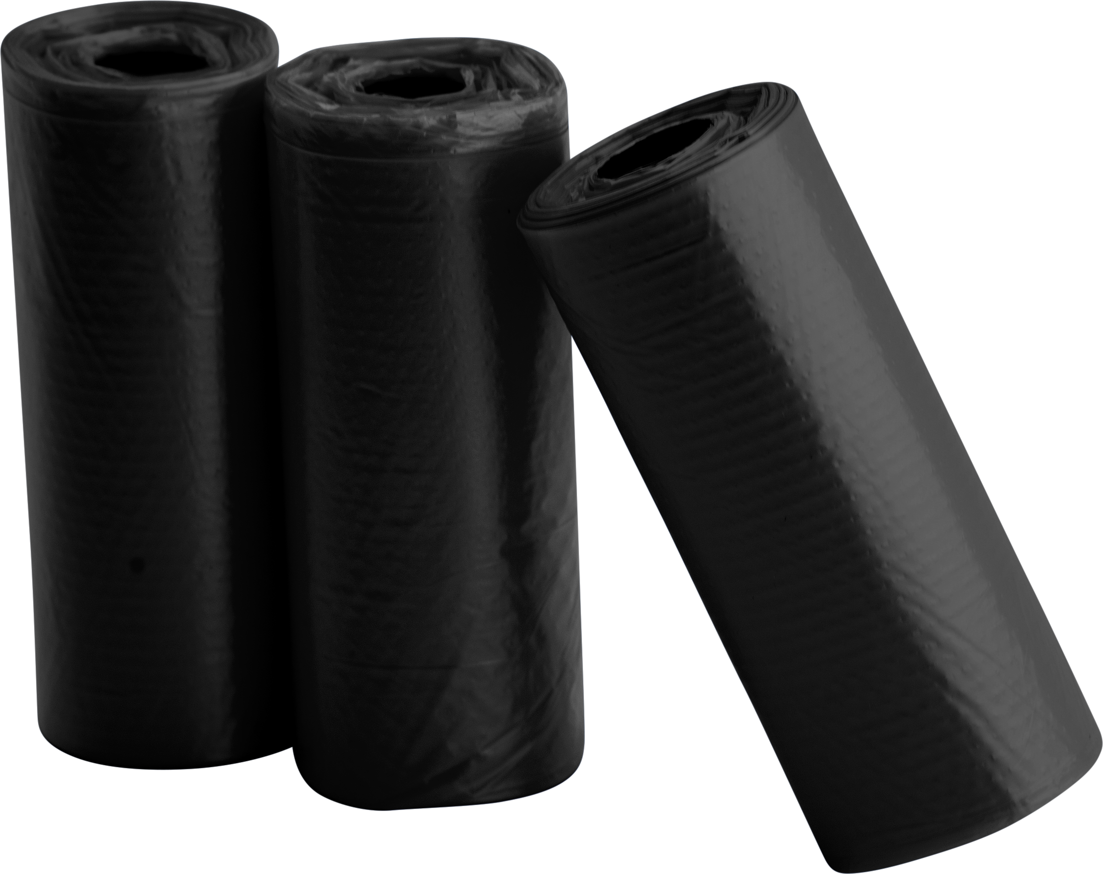 Sacs Ramasse-crottes pour Chien Trois rouleaux de 15 sacs noirs à crottes, résistants et étanches, pour une élimination propre et pratique en promenade.