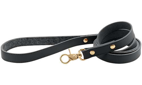 Laisse pour Chien en Cuir Véritable Haut de Gamme Laisse haut de gamme en cuir noir pour chien, 120 cm, durable, avec fermoir et rivets dorés pour un style luxueux.
