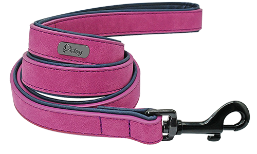 Luxueuse Laisse pour Chien en Velours Laisse en velours rose clair pour chien, 120 cm, facile à tenir, matériaux de qualité, pour des balades confortables.