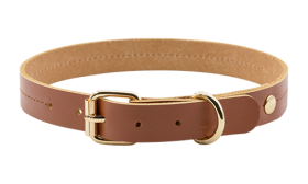 Collier chien en cuir noir et tan, 43-53 cm x 3,2 cm, boucle dorée et anneau en D, durable et élégant.