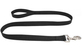 Laisse pour Chien Nylon Robuste Laisse chien en nylon noir durable 120 cm, facile à nettoyer, matériau résistant et fermoir argenté sécurisé.