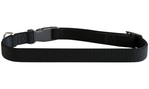 Collier chien brodé noir, 30-46 cm x 1,5 cm, nylon léger, personnalisable avec nom et détails du chien.