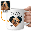 Mug chien personnalisé avec la photo de votre chien en forme de cœur