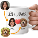 Mug chien personnalisé « It’s a Match » – cadeau pour les amoureux des chiens